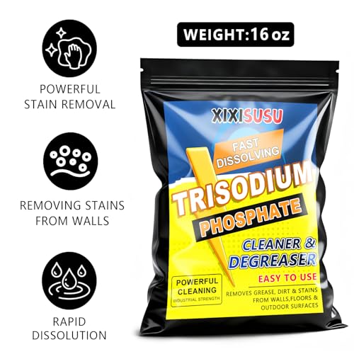 Strength Trisodium Phosphate-Based Cleaner & Degreaser | Heavy-Duty Formula for Pre-Paint Cleaning, Walls, Floors & Decks | Cuts Grease, Soot & Stains | 16 Ounce - size: 16 Ounce (Pack of 1)