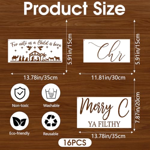 AFRITEE Christmas Stencils for Door Mats Reusable Painting Templates - style: Doormat