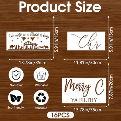 AFRITEE Christmas Stencils for Door Mats Reusable Painting Templates - style: Doormat