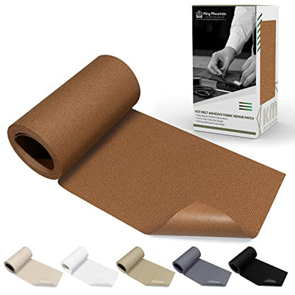 KING MOUNTAIN Canvas Iron on Patch,3"×60",Waterproof 100% Cotton Fabric Repair Patch,Used for Various Sofa,Tent,Clothes,Seats,Suitcases (Brown) - color: Brown Canvas, size: 3"x60"