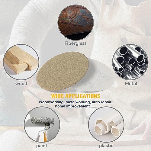 S SATC 50PCS 3 Inch Hook and Loop Sanding Disc 220 Grit Sanding Discs for Random Orbital Sander Aluminum Oxide Sandpaper Discs for Woodworking Automotive Metal - style: 220Grit 50 pack