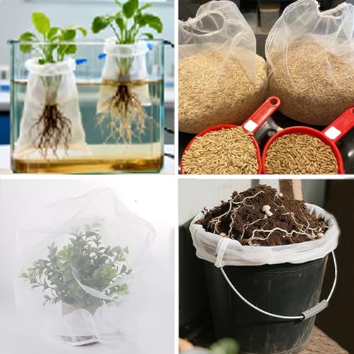 25 Pcs Paint Strainer Bag, 5 Gallon White Filter Bags with Elastic Drawstring Top Opening Nylon Fine Mesh Bag for Paint, Gardening, Hydroponics