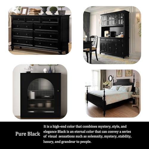 Acrylic Wood Paint for Furniture - Eggshell luster Paint Suitable for Wood Surface Renovation, Water-based All In One Paint, Non-toxic & Odorless (All black, 16 Fl Oz (Pack of 1)) - color: All Black