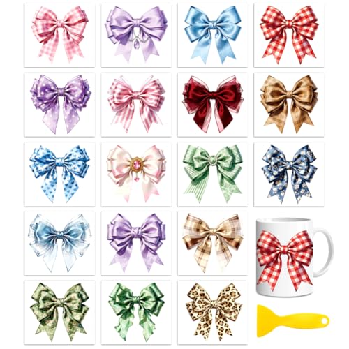 Peacoblue Bows Rub On Transfers for Craft, Transfer Sticker - style: Bows