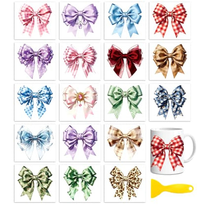 Peacoblue Bows Rub On Transfers for Craft, Transfer Sticker - style: Bows