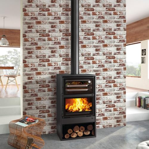 Commomy Faux Brick Panels Peel and Stick Wall Stickers 10 Pcs 11.8" x 11.8" - color: BRICK-PYU