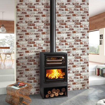 Commomy Faux Brick Panels Peel and Stick Wall Stickers 10 Pcs 11.8" x 11.8" - color: BRICK-PYU