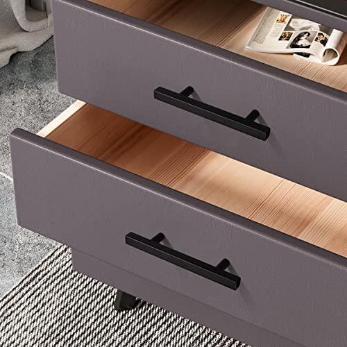 KNOBWELL 25 Pack 3-1/2" Matte Black Cabinet Handle Pulls, Square Modern Kitchen Cupboard Furniture Dresser Drawer Pulls, Overall Length 5-3/5" - color: Black, size: 3 1/2 inch(90mm)