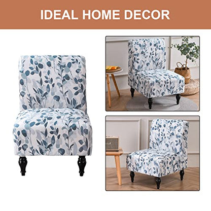 Eco-Ancheng Armless Chair Slipcover Removable Armless Accent Chairs Covers Washable Armless Slipper Chair Slipcover Printed Armless Chair Furniture Protector Covers for Living Dining Room Hotel - color: A38