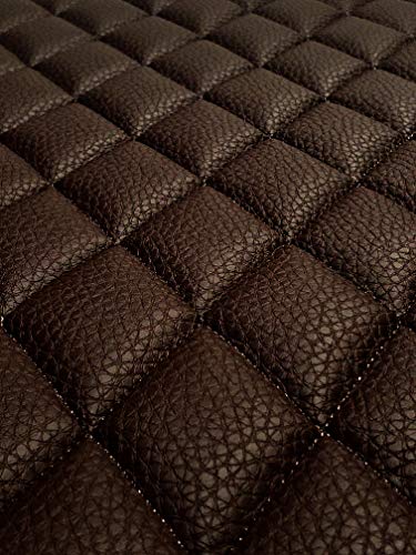 Vinyl Quilted Foam Fabric with 3/8" Foam Backing Upholstery / 52" Wide/Sold by The Yard/FABRIC EMPIRE (Chocolate, Diamond 2" x 3") - color: Chocolate, size: Diamond 2" x 3"