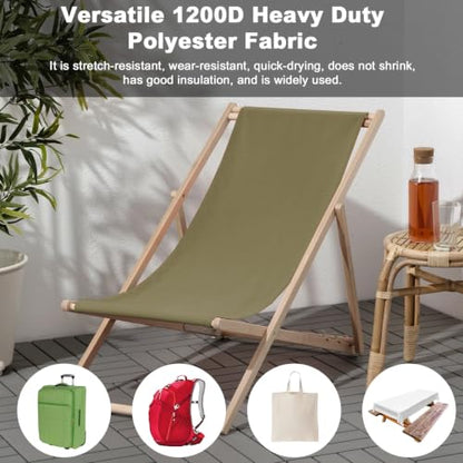 Waterproof Canvas Fabric by The Yard 1200D Upholstery Fabric 58x72in Khaki - color: Khaki, size: Pre Cut 2 Yard