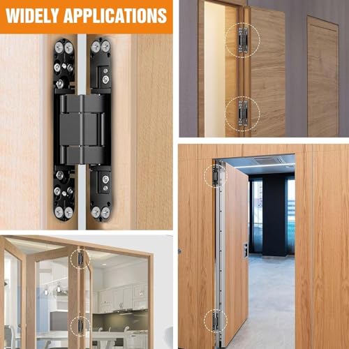 7" Hidden Door Hinge/Concealed Hinges,Invisible Hinges - color: Black, size: 7 inches