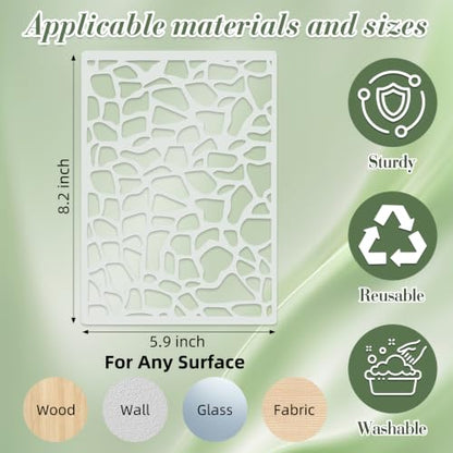 Geometric Texture Stencils for Crafts Reusable 16Pcs Stencils(8.2X5.9 Inch) - color: Texture 26