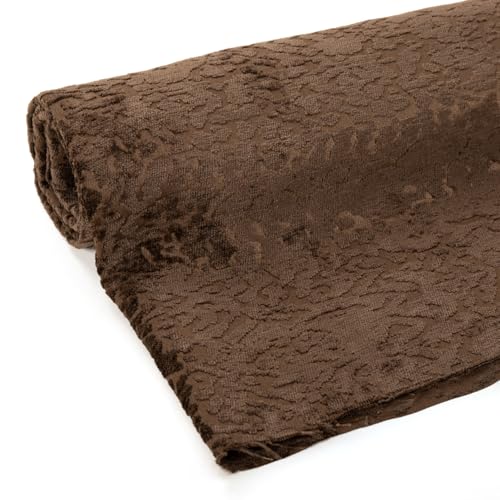 Foamma Francesca Chenille Jacquard Ikat Pattern Upholstery Fabric by The Yard - 55" Wide Soft Fabric Ideal for Accent Chairs, Throw Pillows, and Statement Upholstery - Espresso, 1 Yard - color: Espresso, size: 1 Yard