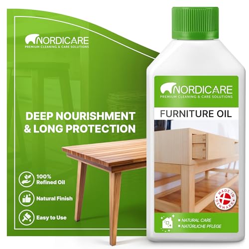Nordicare Wood Oil Colorless - Premium Walnut Oil, Teak Oil, Furniture for Oak, Beech, Teak, Walnut, Pine, Larch - Natural Furniture Wood Oil - Made in Denmark - for Indoor Use (16.9 oz) - size: 16.9 Fl Oz (Pack of 1)