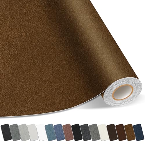 Fabric Repair Patch, Self Adhesive Couch Tape for Cloth Furniture - color: Suede Brown, size: 17X79 Inch