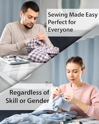Vellostar Beginner Sewing Kit for Adults and Kids, 22 Threads, Travel Case - color: Beginner Black