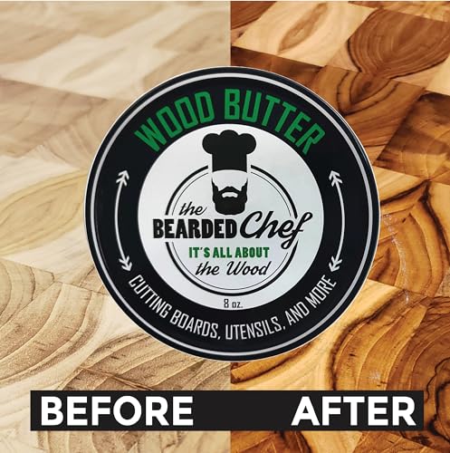 Wood Butter Cutting Board Wax 8oz - Food-Safe Butcher Block Cutting Board Utensil Conditioner - Food Grade Mineral Oil and Beeswax - Restore and Protect all Wood - Bamboo, Walnut, Maple