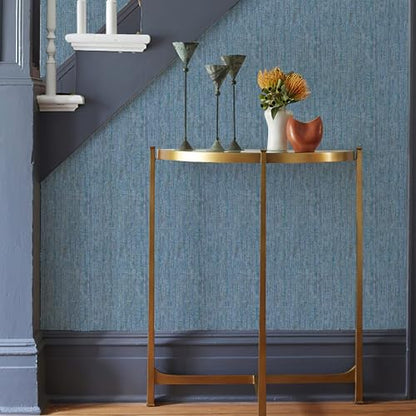 JiffDiff Woven Wallpaper Peel and Stick 17.3" x 1200" Colorful Paint Grasscloth Contact Paper Textured Waterproof Self Adhesive Stick on Wallpaper(144 sq.ft Dark Blue) - color: Dark Blue, size: 17.3" x 1200"