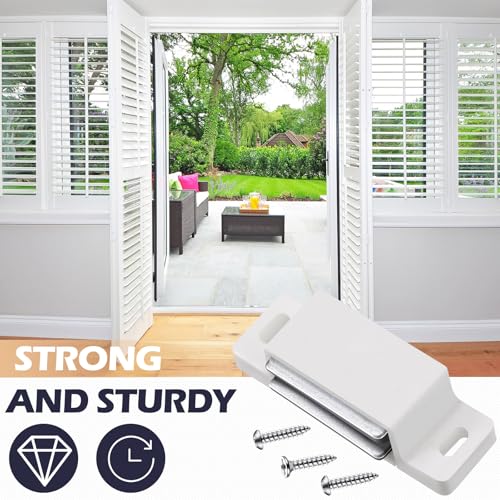 Moxweyeni 24 Pack Cabinet Magnets Magnetic Door Catch 15lb, White - color: White