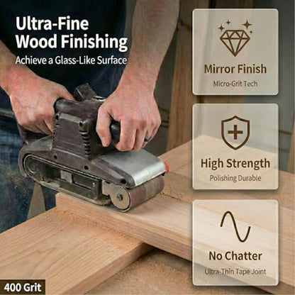 20-Pack 3 x 21 Inch Sanding Belts 400 Grit - size: 400 Grit