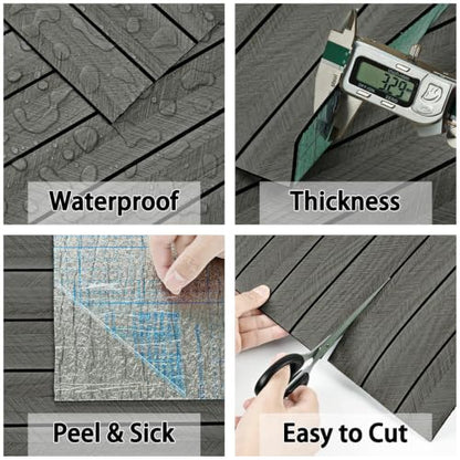 Black Grey PVC Acoustic Slat Wall Panel Peel and Stick for Walls - color: Black, size: 12×120"