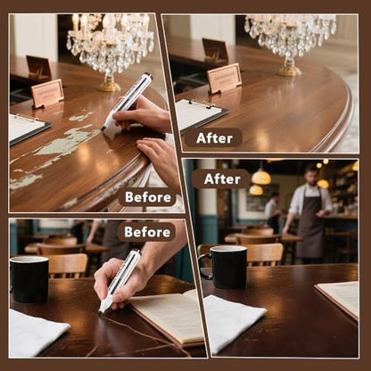 Furniture Repair Kit Wood Markers - 13 Markers & Wax Sticks with Sharpener - color: 6 Colors