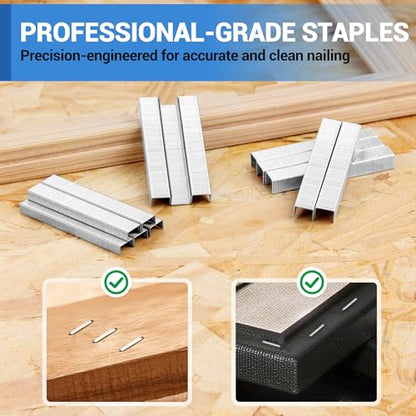 meite JT21 Staples, 5/16 Inch Galvanized Fine Wire Staples for Staple Gun - 7/16" Crown JT21 Staple Refill, Ideal for Upholstery, Crafts, Furniture (1 Case) - size: 5/16 Inch, style: 1 Case (30 Packs)