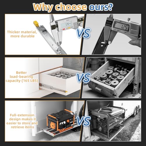 [165 LB Capacity] 1 Pair 22 Inch Heavy Duty Drawer Slides with Lock - size: 22 Inch, style: With Lock