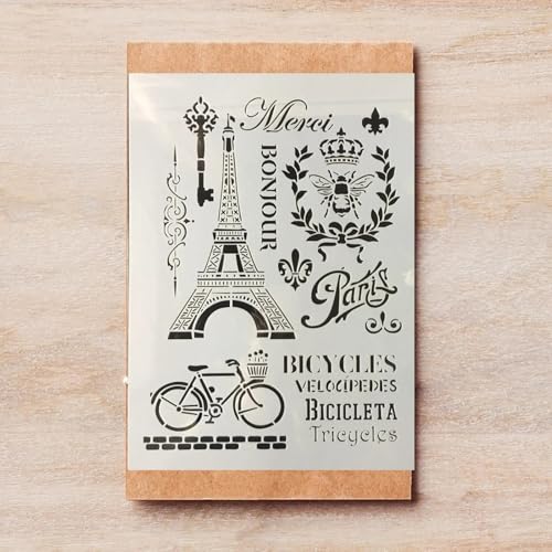 TIAMECH A4 Reusable Vintage Tower Bicycle Stencil for Painting - style: Tower Bicycle