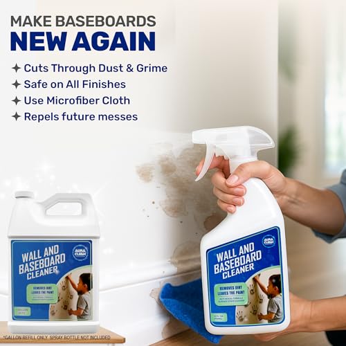 Wall & Baseboard Cleaner - Non-Toxic, Kid & Pet Safe, USA Made - size: 128 Fl Oz (Pack of 1)