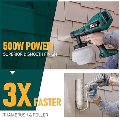 NEU MASTER Paint Sprayer-Electric-Spray-Paint-Gun 1200ML Container/4 Nozzles/3 Patterns Easy Clean Paint Sprayer Gun for House Painting, Furniture, Fence, Cabinets (Renewed)
