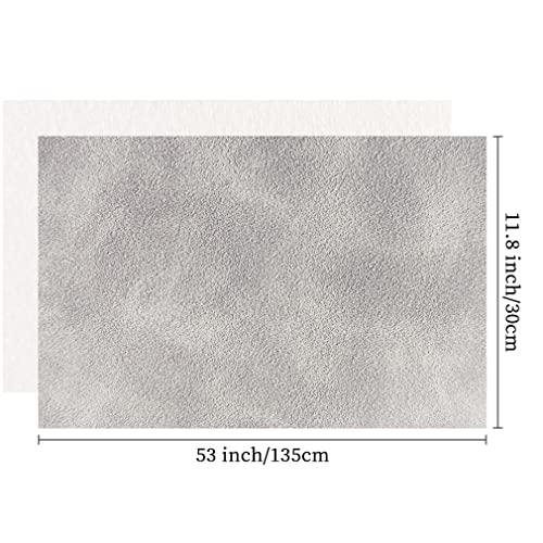 Gray Soft Faux Suede Fabric 30x135cm Synthetic Faux Leather Frosted Leatherette for Apparel Shoes Sewing Projects - color: Gray