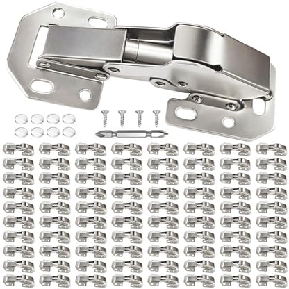 BESTEEL 80 Pcs Surface Mount Hinges Surface Mounting Hinge and Extra Bumper - size: 80 PCS