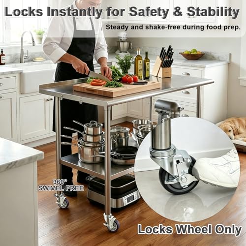 4 Inch Expanding Stem Caster Set of 4 for Stainless Steel Table - style: 4 Inch