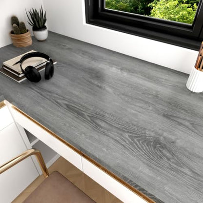 Gray Wood Grain Contact Paper Peel and Stick Rustic Wallpaper Counter Top - color: Grey Walnut