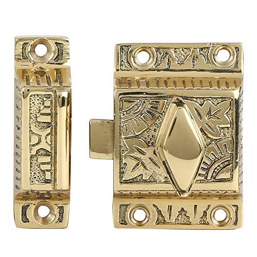 A29 Cabinet Latch, Solid Brass, Polished Lacquered, Windsor Knob - color: Polished Lacquered-D