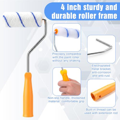 100 Pcs 4" Microfiber Paint Roller Covers, Microfiber Paints Roller
