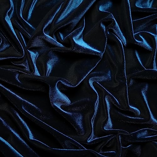 Ice Fabrics Stretch Velvet Fabric by The Yard - 60" Wide Soft Stretchy Fabric for Sewing Clothes, Apparel, Costume, Crafts - 90% Polyester 10% Spandex - Navy Blue - 1 Yard - color: Navy Blue, size: 1 Yard