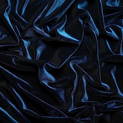 Ice Fabrics Stretch Velvet Fabric by The Yard - 60" Wide Soft Stretchy Fabric for Sewing Clothes, Apparel, Costume, Crafts - 90% Polyester 10% Spandex - Navy Blue - 1 Yard - color: Navy Blue, size: 1 Yard