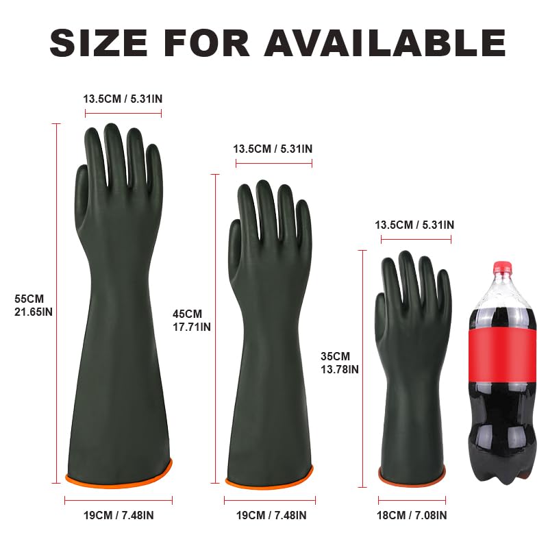 North Tower Heavy-Duty Latex Chemical Resistant Gloves,Long Rubber Gloves ﻿ - size: 22”