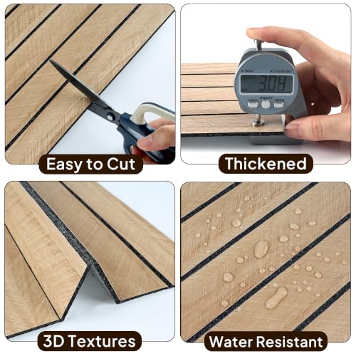 Peel and Stick Wood Wall Panels, 20 Pack, 3D Textured Faux Wood Grain - color: YG002-20