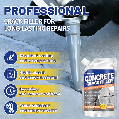 Concrete Crack Filler, 2.65LB Self-Leveling Cement Crack Repair - size: 2 Pcs, 2.65LB