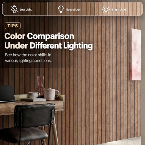 Wood Slat Peel and Stick Wallpaper Brown Wood Panel Wallpaper for Bedroom - color: Brown, size: 17.7" x 118"