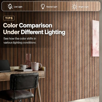 Wood Slat Peel and Stick Wallpaper Brown Wood Panel Wallpaper for Bedroom - color: Brown, size: 17.7" x 118"