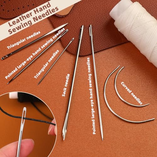 Waxed Thread, Upholstery Needle and Thread 32 Yards Dark Gray - color: Dark Gray, size: 32Yard