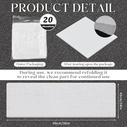 Maxcheck 100 pcs Sticky Tack Cloth, Heavy Duty 24 x 20 Mesh, White - color: White