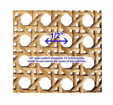 Cane Webbing Standard Size Fine Open 1/2" Mesh, 18" Wide, Sold by The Piece, Choose Your Size (18"x12") - size: 18"x12"