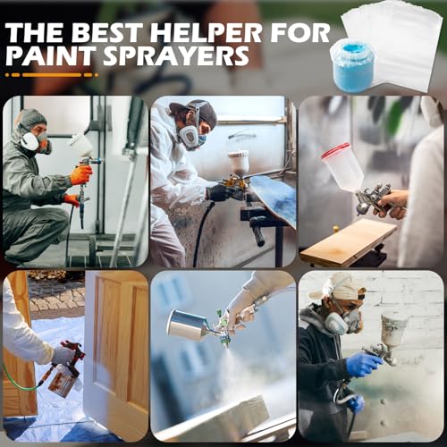 50Pcs Paint Sprayer Cup Liners,7.8‘’ X 11.8‘’ Paint Sprayer Bags, Gun Cup Can Liner,Sprayer Accessory,Easy Color and Material Changes