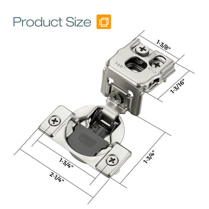 HOME EDIT 1 Pair 1-3/8 Inch Overlay Soft Close Cabinet Hinges Door Hinges - size: 1-3/8 inch Overlay